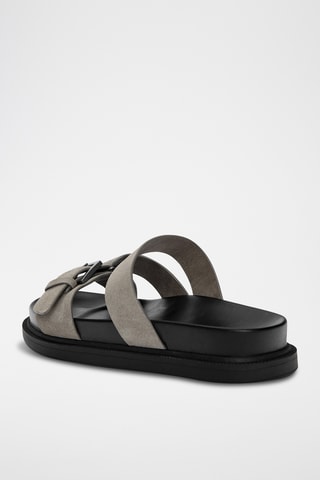 Mules en cuir - Gris clair