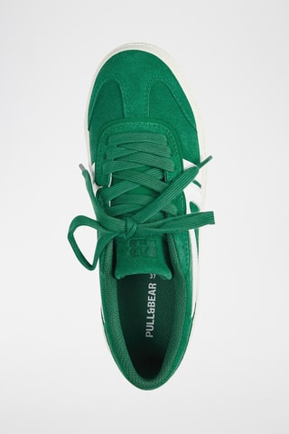 Baskets plateformes en cuir - Vert foncé