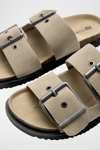 Mules en nubuck - Taupe