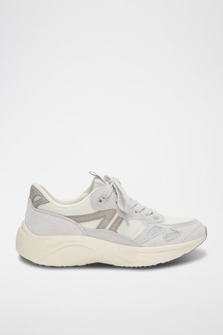 Leren Sneakers - Ecru en Taupe