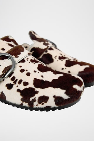 Mules en cuir - Blanc et marron