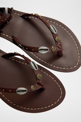 Sandales en cuir - Marron