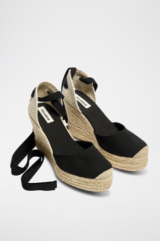 Espadrilles met Sleehak - Zwart