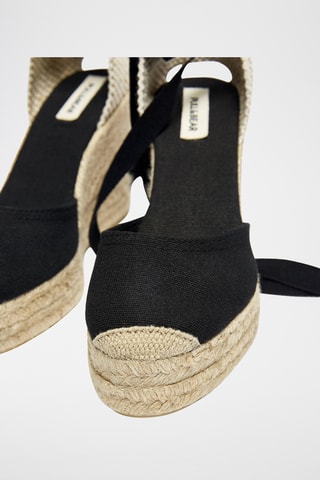 Espadrilles met Sleehak - Zwart