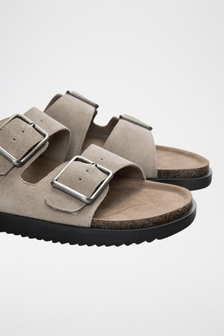 Mules en nubuck - Ecru