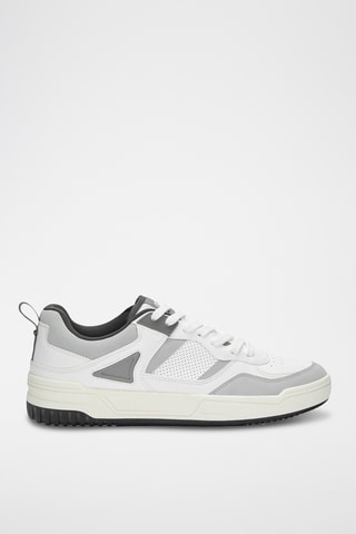 Leren Sneakers - Wit en Donkergrijs