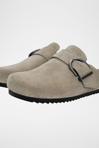 Sabots en nubuck - Taupe
