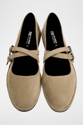 Nubuck Mary Janes - Beige