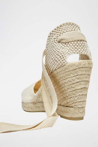 Espadrilles met Sleehak - Ecru