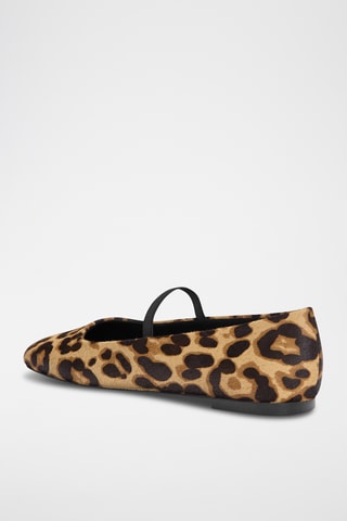 Leren Mary Janes - Beige en Donkerbruin