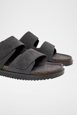 Nubuck Muiltjes - Donkergrijs