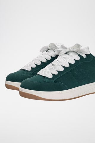 Baskets en nubuck - Vert foncé