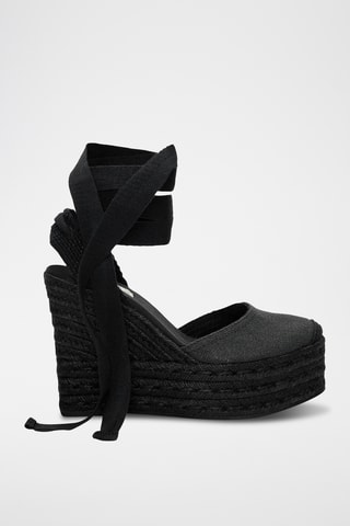 Espadrilles met Sleehak - Zwart