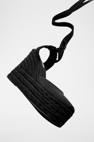 Espadrilles met Sleehak - Zwart