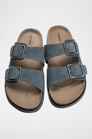 Mules en nubuck - Bleu marine