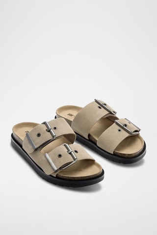 Mules en nubuck - Taupe