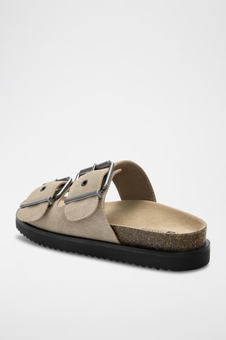 Mules en nubuck - Taupe