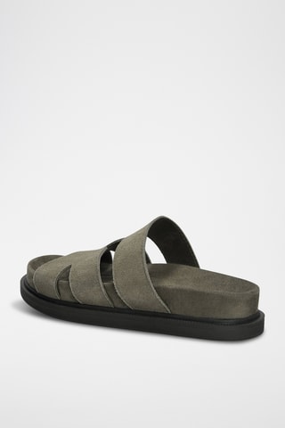 Mules en nubuck - Kaki