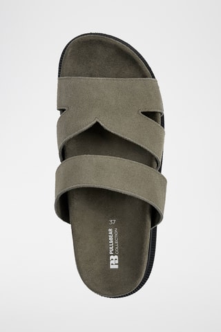 Mules en nubuck - Kaki