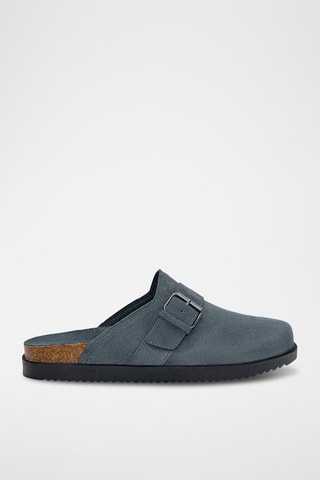Nubuck Clogs - Petrolblauw
