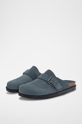 Nubuck Clogs - Petrolblauw