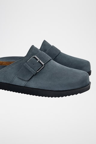 Nubuck Clogs - Petrolblauw