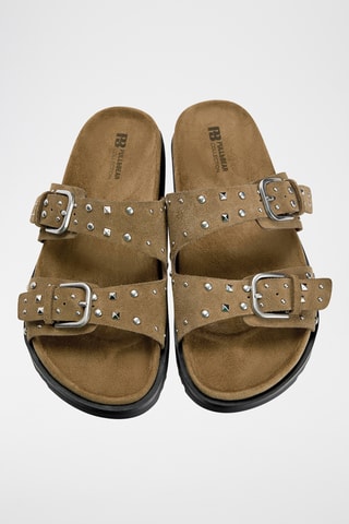 Mules en nubuck - Marron clair