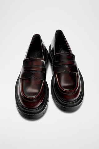 Mocassins met Hak - Bordeauxrood