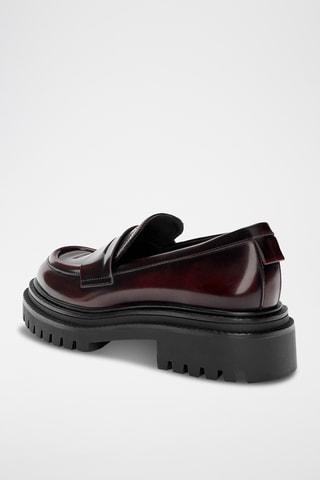 Mocassins met Hak - Bordeauxrood