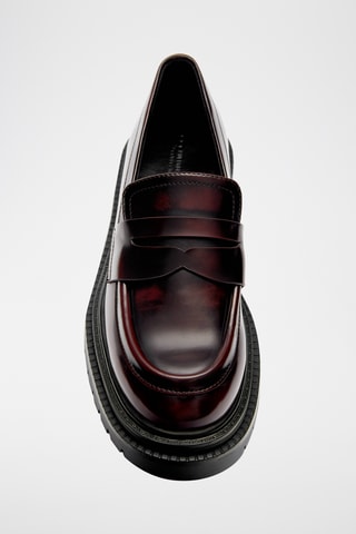 Mocassins met Hak - Bordeauxrood