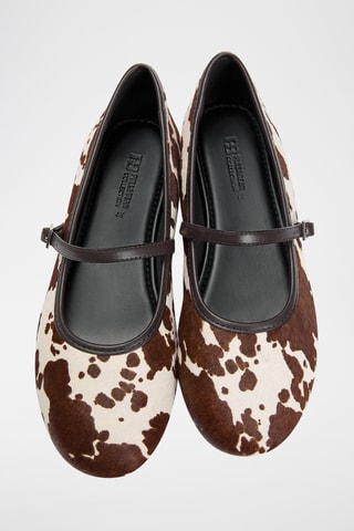 Leren Mary Janes - Ecru en Bruin