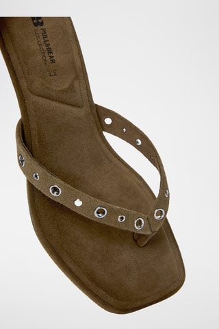 Sandales à talons en nubuck - Marron