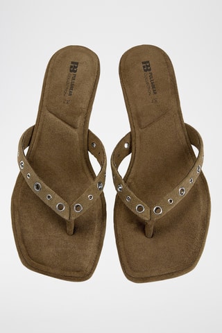 Sandales à talons en nubuck - Marron