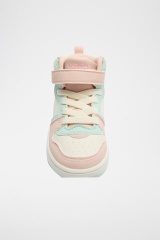 Baskets montantes - Rose poudré et turquoise