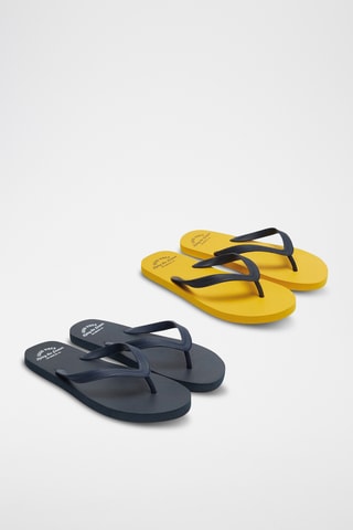 2 Paar Slippers - Donkerblauw en Geel