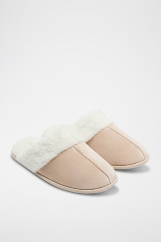 Pantoufles fourrées - Beige