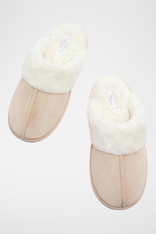 Pantoufles fourrées - Beige