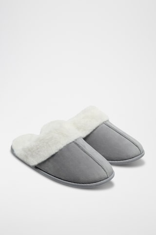 Gevoerde Pantoffels - Lichtgrijs