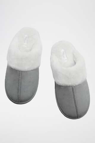 Gevoerde Pantoffels - Lichtgrijs