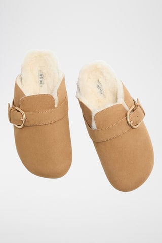 Gevoerde Clogs - Camel