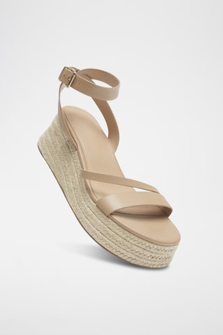 Sandalen met Sleehak - Beige