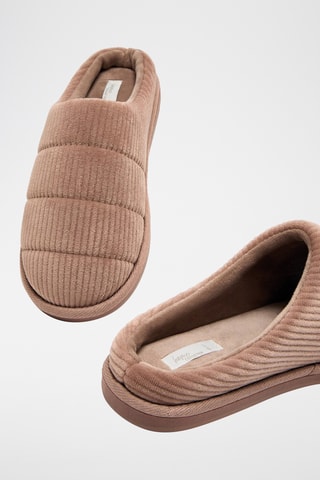 Velours Pantoffels - Beige