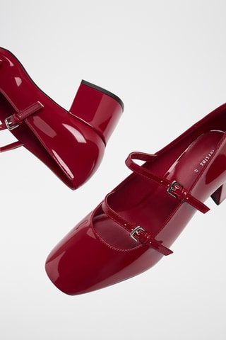 Babies à talons vernies - Rouge