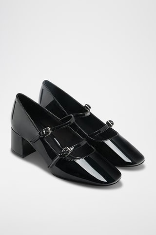 Babies à talons vernies - Noir