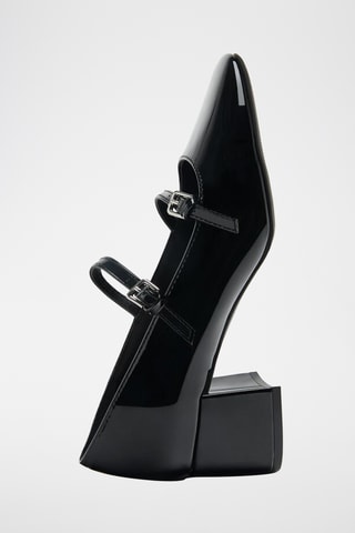 Babies à talons vernies - Noir