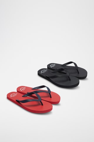 2 Paar Slippers - Rood en Zwart