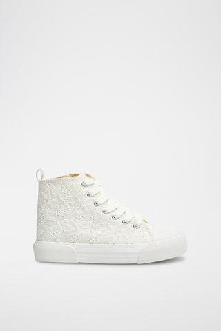 Tennis montantes en broderie anglaise - Blanc