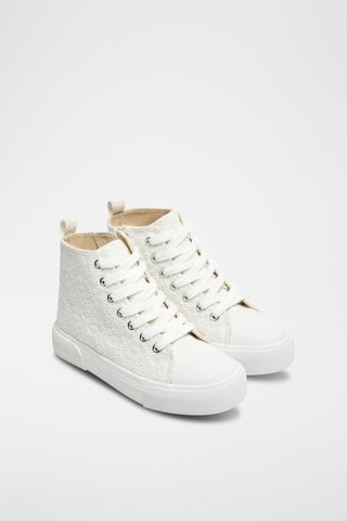 Tennis montantes en broderie anglaise - Blanc