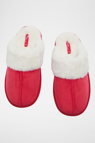 Gevoerde Pantoffels - Rood en Wit