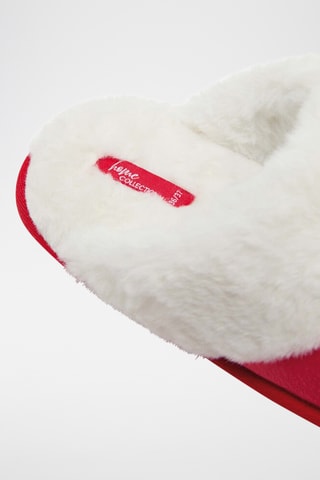 Gevoerde Pantoffels - Rood en Wit